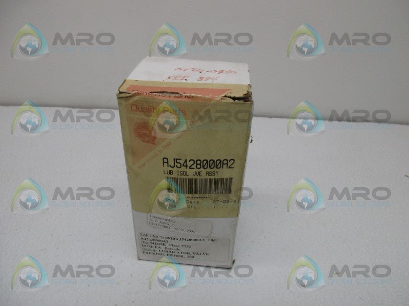FISHER AJ542800A2 LUB ISOL VVE ASSEMBLY  NSMP