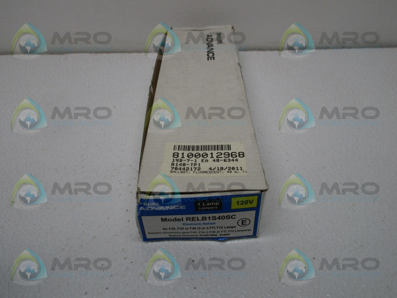 PHILIPS RELB1S40SC RAPID START BALLAST  NSMP