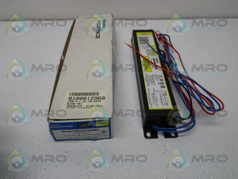 PHILIPS RELB1S40SC RAPID START BALLAST  NSMP