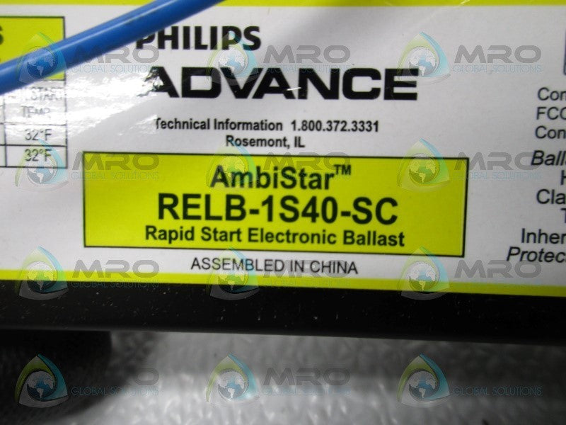 PHILIPS RELB1S40SC RAPID START BALLAST  NSMP