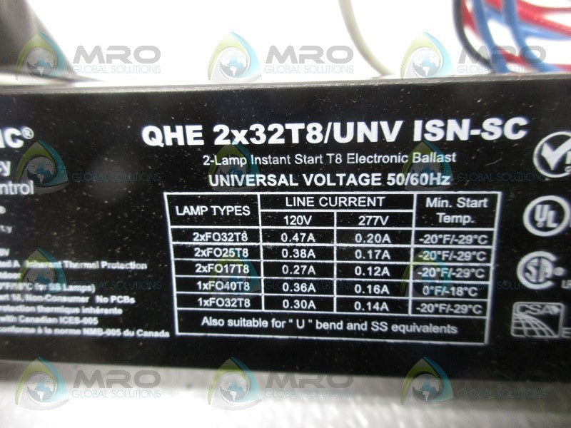 SYLVANIA QHE2X32T8/UNV-ISN-SC BALLAST  NSNP