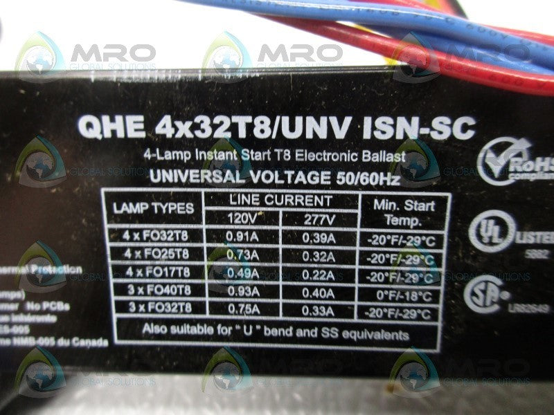 SYLVANIA QHE4X32T8/UNV-ISN-SC BALLAST  NSNP