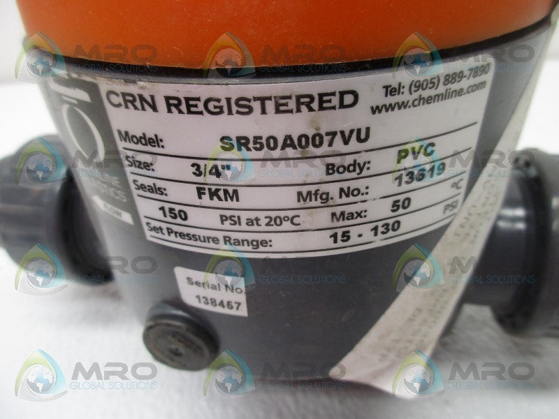 CHEMLINE SR50A007VU 3/4" PRESSURE REGULATOR  NSNP