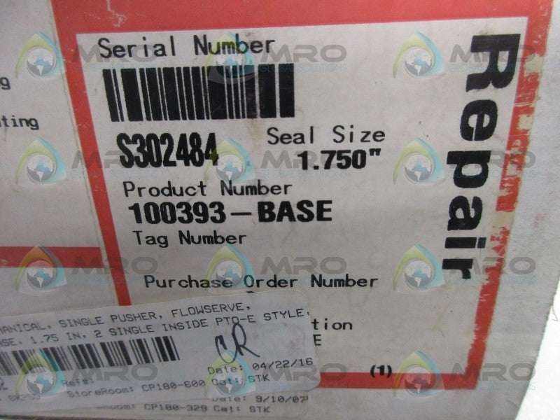 FLOWSERVE 100393-BASE MECHANICAL SEAL KIT  NSMP
