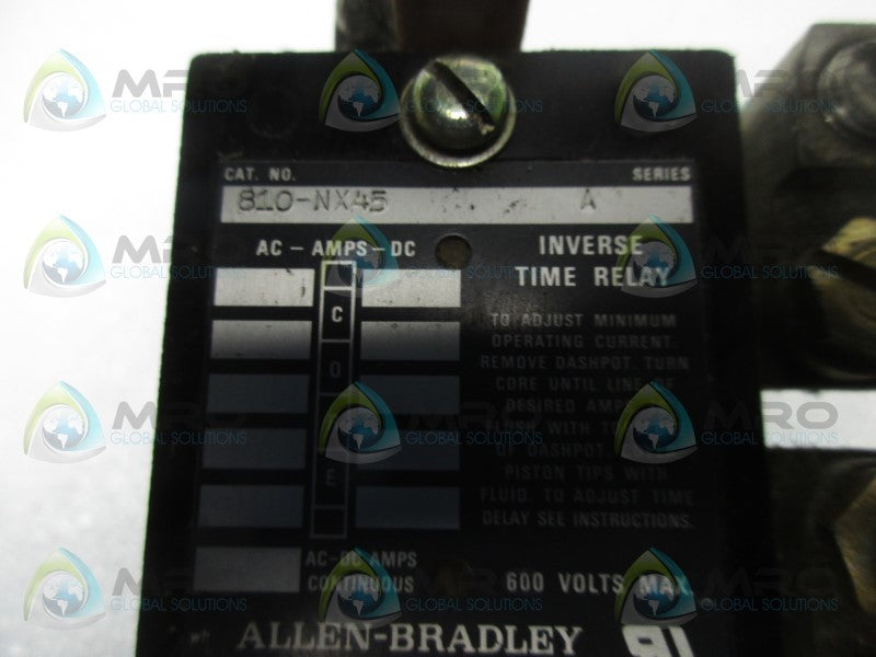 INDUSTRIAL SPARE PART 810-NX45 SER. A TIME CURRENT 600VAC  UNMP
