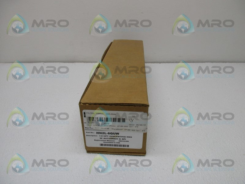 PARKER HN2L-6QUW 1/2" NPT COALESCING HSG W/ AUTODRAIN & DPI  NSMP