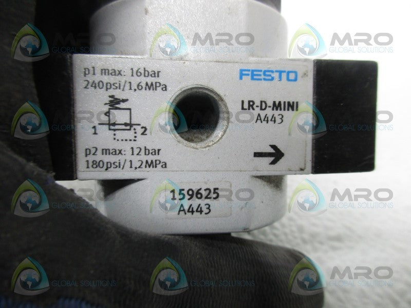 FESTO LR-D-MINI PRESSURE REGULATOR 240PSI  UNMP