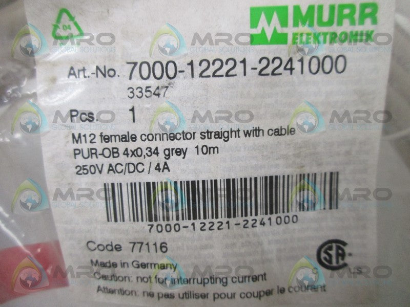 MURR ELEKTRONIK 7000-12221-2241000 CABLE * NEW IN FACTORY BAG *
