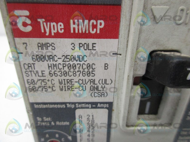 WESTINGHOUSE HMCP007C0CB 7A  UNMP