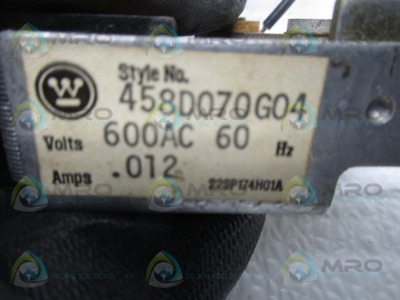 WESTINGHOUSE 458D070G04 UNDERVOLTAGE RELEASE ASSEMBLY  UNMP