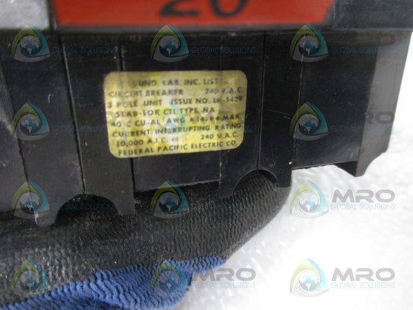 FEDERAL PACIFIC NA320 CIRCUIT BREAKER  UNMP