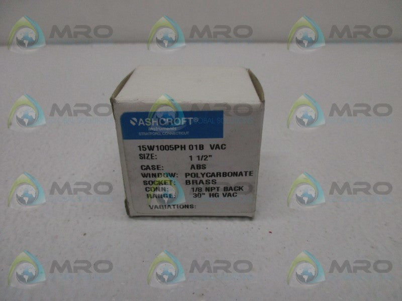 ASHCROFT 15W1005PH01B PRESSURE GAUGE 0-15PSI  NSMP