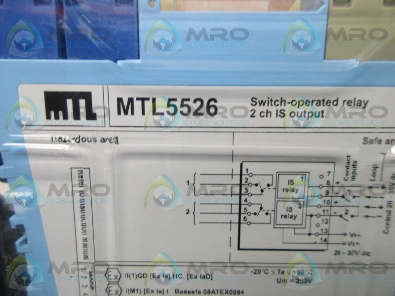 MTL MTL5526 2 CH SWITCH OPERATED RELAY * FACTORY SEALED *