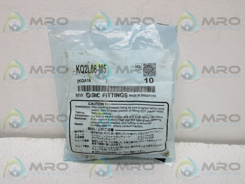 SMC KQ2L06-M5 FITTING MALE ELBOW (PKG OF 10)  NSMP