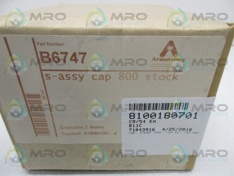 ARMSTRONG B6747 800C CAP FOR STEAM TRAP * FACTORY SEALED *
