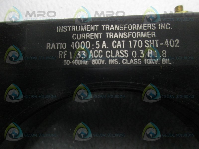 INSTRUMENT TRANSFORMER 170SHT-402 CURRENT TRANSFORMER 4000:5A  NSNP
