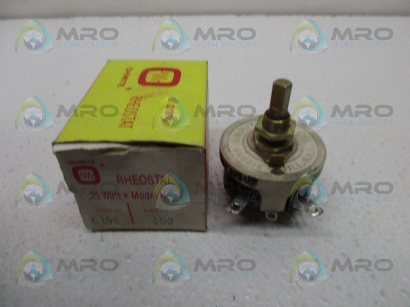 OHMITE 0151 REHOSTAT 100 OHMS  NSMP