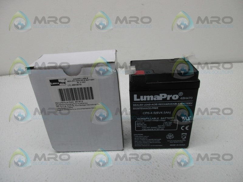 LUMAPRO 48H470 SEALED LEAD ACID RECHARGEABLE BATTERY  NSMP