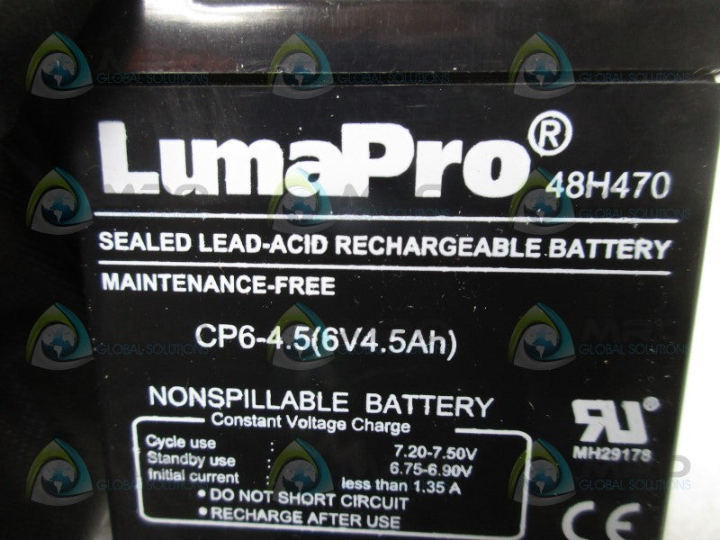 LUMAPRO 48H470 SEALED LEAD ACID RECHARGEABLE BATTERY  NSMP