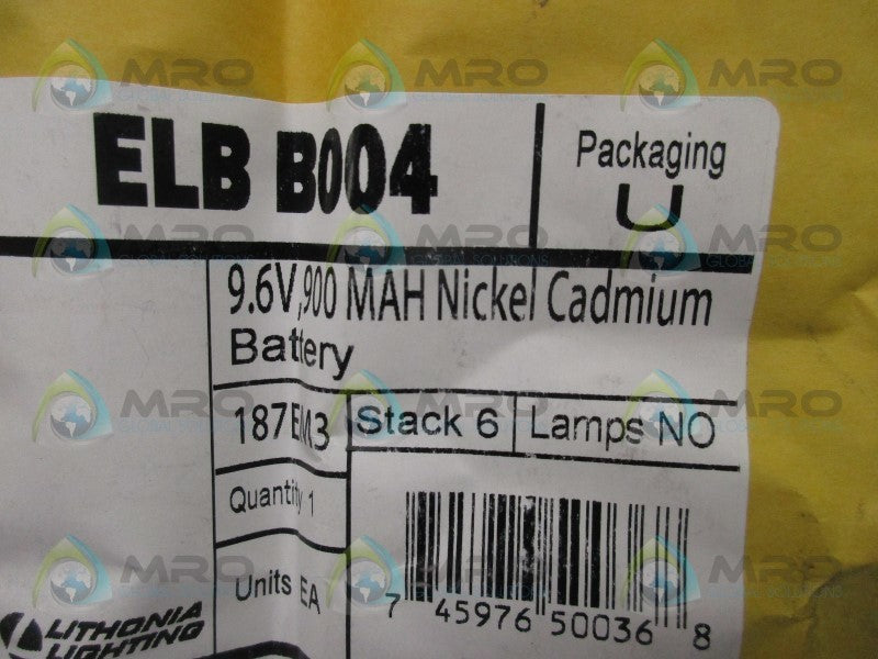 LITHONIA LIGHTING ELBB004 NICKEL CADMIUM BATTERY * FACTORY SEALED *