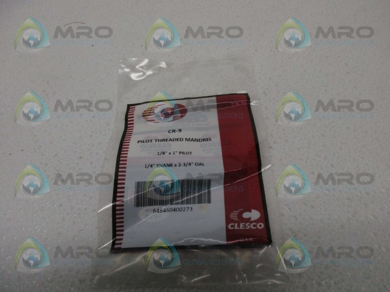 CLESCO CR-9 PILOT THREADED MANDREL OAL * NEW IN FACTORY BAG *