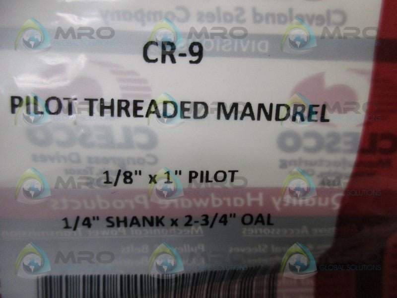 CLESCO CR-9 PILOT THREADED MANDREL OAL * NEW IN FACTORY BAG *