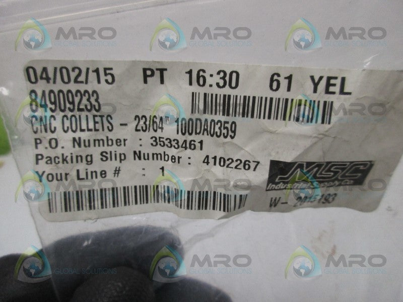 INDUSTRIAL MRO 586507 CNC COLLETS * NEW IN ORIGINAL PACKAGE *