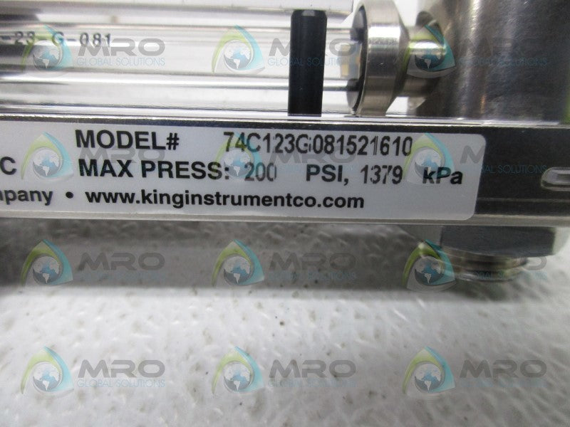 KING INSTRUMENT 74C123G081521610 FLOW METER  NSMP