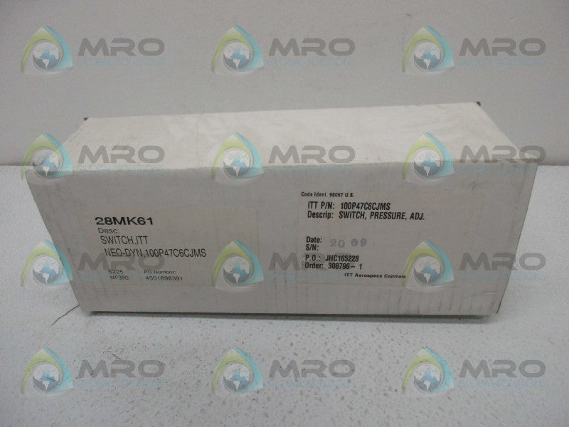 ITT 100P47C6CJMS ADJUSTABLE PRESSURE SWITCH  NSMP