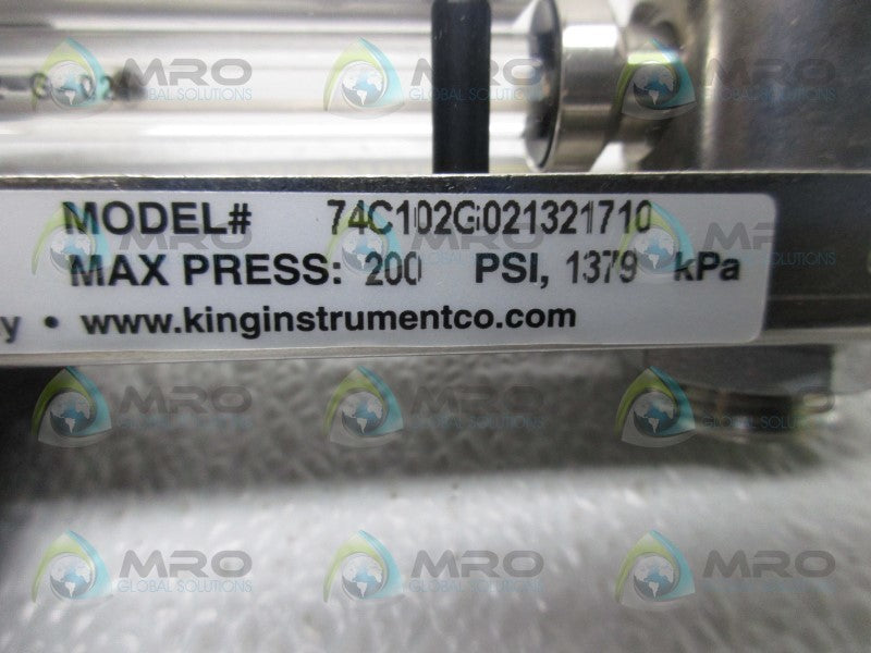 KING INSTRUMENT 74C102G021321710 FLOW METER  NSMP