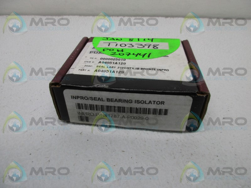 INPRO 1787-A-P0029-0 SEAL BEARING ISOLATOR * FACTORY SEALED *