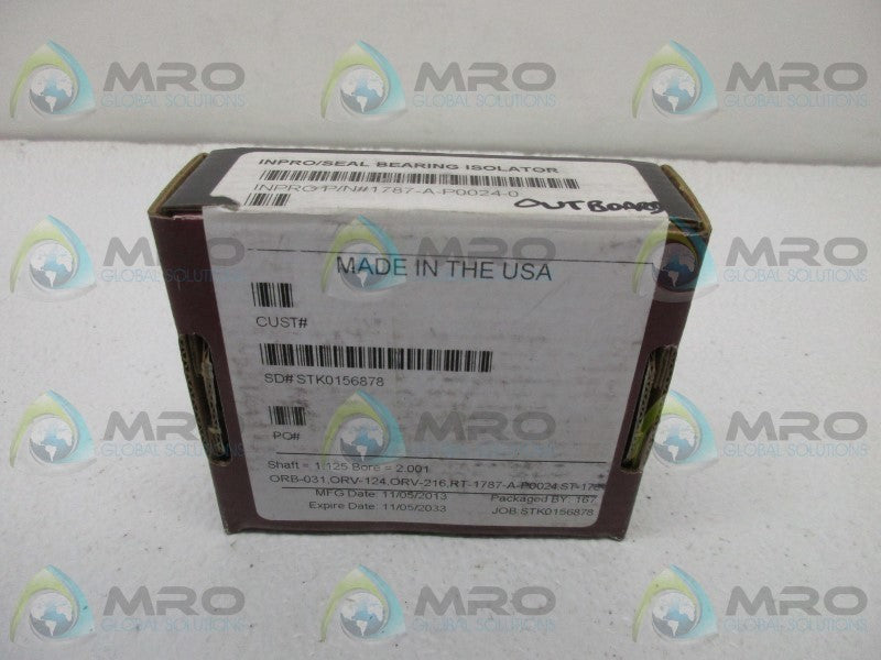 INPRO 1787-A-P0024-0 SEAL BEARING ISOLATOR * FACTORY SEALED *