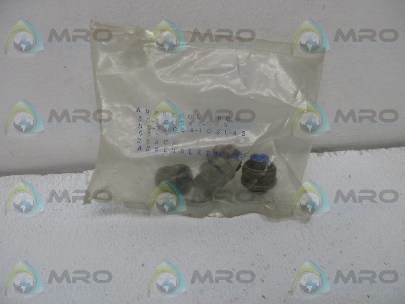 AMPHENOL MS-3106A-10SL-4S CIRCULAR CONNECTOR (PKG OF 2) * NEW IN FACTORY BAG *