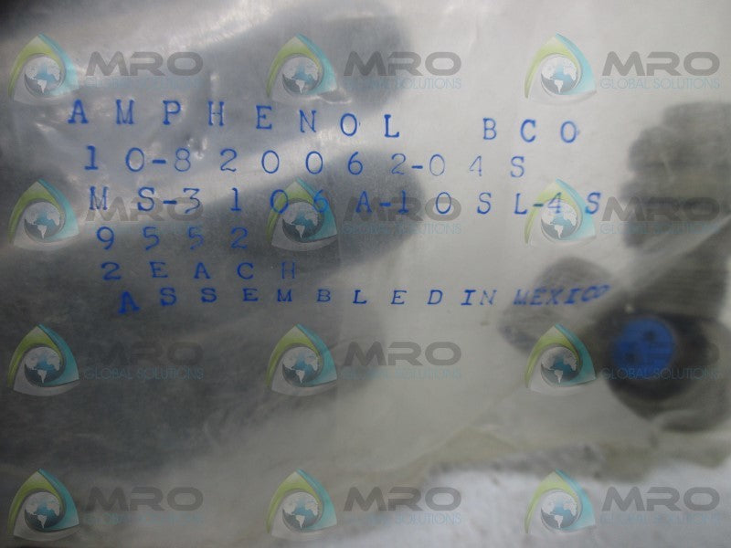 AMPHENOL MS-3106A-10SL-4S CIRCULAR CONNECTOR (PKG OF 2) * NEW IN FACTORY BAG *
