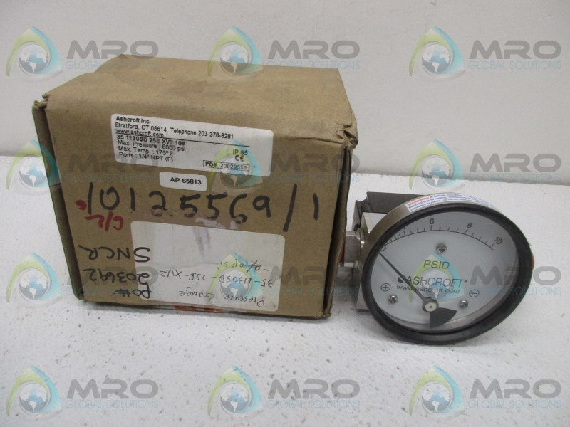 ASHCROFT 35-1130SD-25S-XV2-10 DIFFERENTIAL PRESSURE GAUGE  NSMP