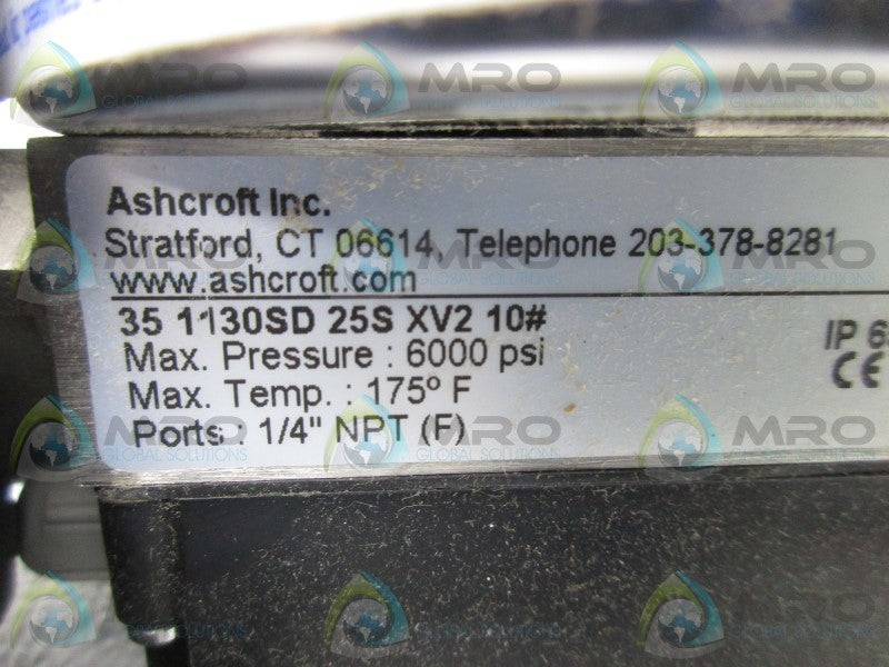 ASHCROFT 35-1130SD-25S-XV2-10 DIFFERENTIAL PRESSURE GAUGE  NSMP