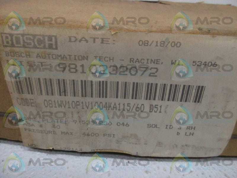 BOSCH 081WV10P1V1004KA115/60 D51 SOLENOID HYDRAULIC VALVE  NSFS