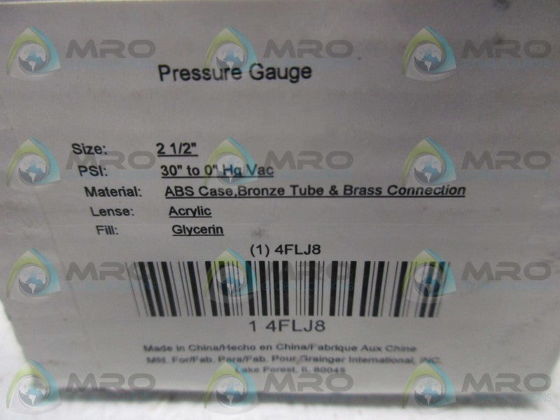 GRAINGER 4FLJ8 PRESSURE GAUGE  NSMP