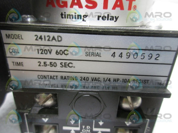 AGASTAT 24I2AD TIME DELAY RELAY 2.5-50 SEC.  NSNP