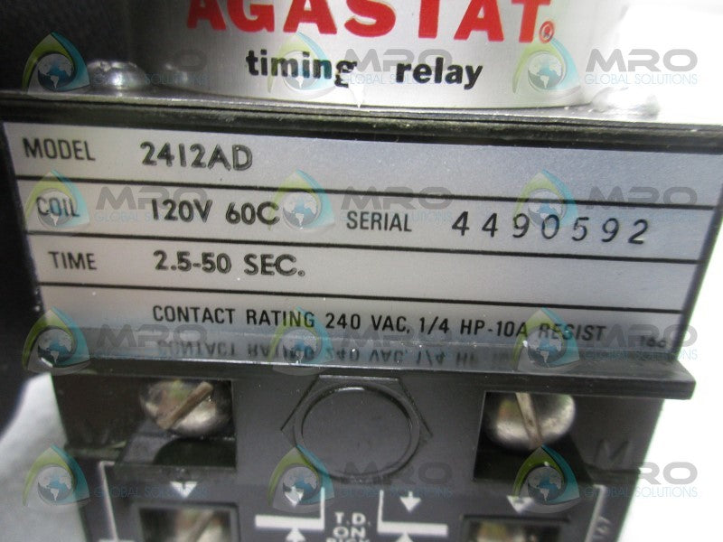AGASTAT 24I2AD TIME DELAY RELAY 2.5-50 SEC.  NSNP