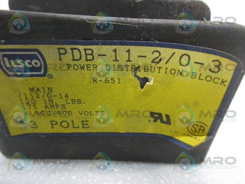 ILSCO PDB-11-2/0-3 POWER DISTRIBUTION BLOCK  UNMP