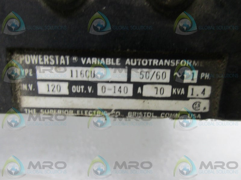 POWERSTAT 116CU VARIABLE TRANSFORMER * USED *