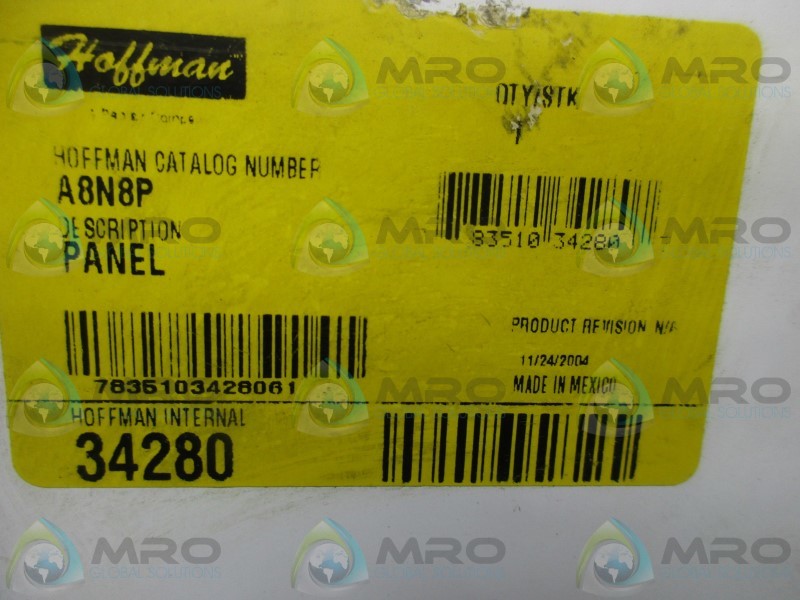 HOFFMAN A8N8P PANEL  UNMP