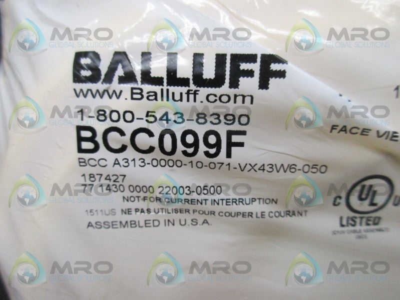 BALLUFF BCC099F SINGLE ENDED CORDSET CONNECTOR * NEW IN FACTORY BAG *