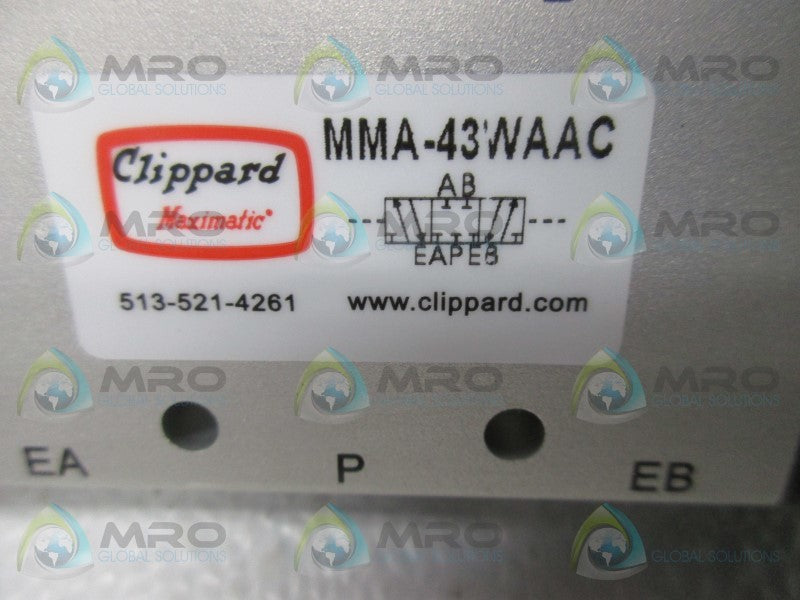 CLIPPARD MMA-43WAAC AIR PILOTED VALVE * NEW IN BOX *