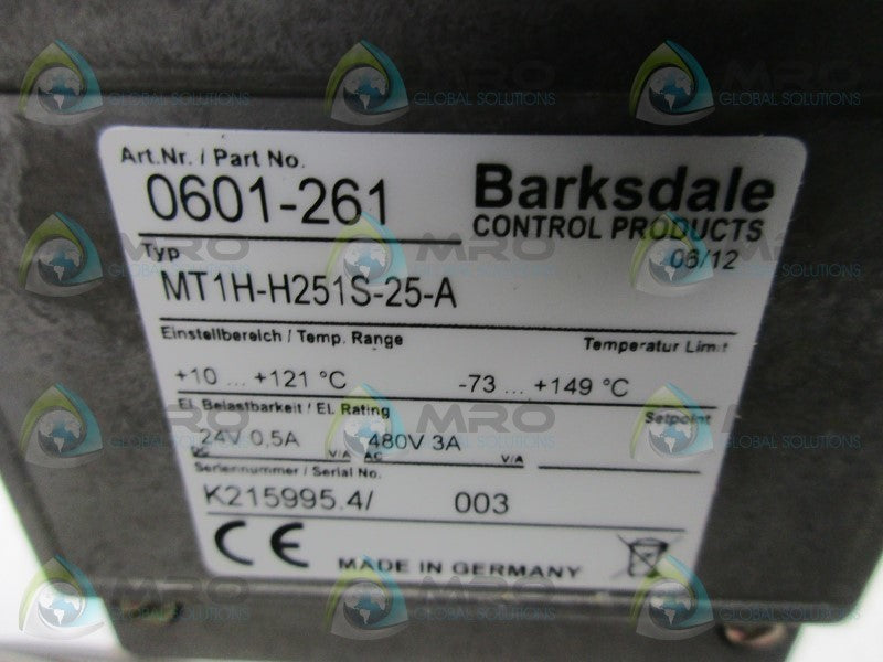 BARKSDALE MT1H-H251S-25-A TEMPERATURE SWITCH  NSNP