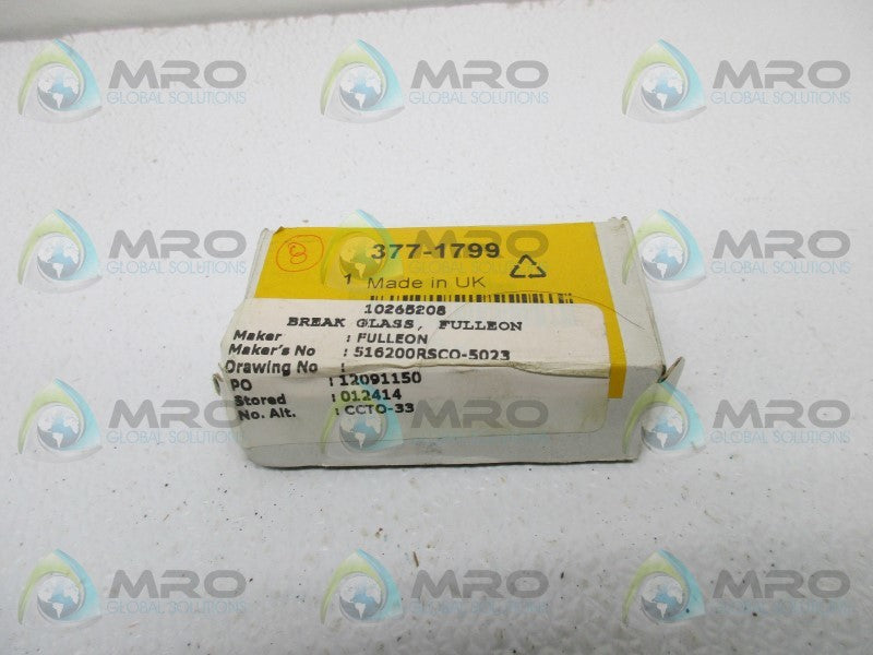 FULLEON 377-1799 516200RSCO-5023 EMERGENCY BREAK GLASS (BOX OF 8)  NSMP