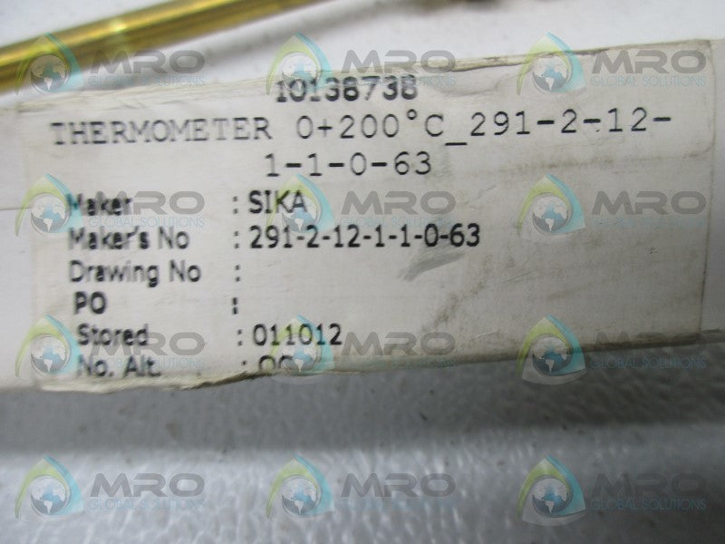 SIKA 291-2-12-1-1-0-63 THERMOMETER  NSMP