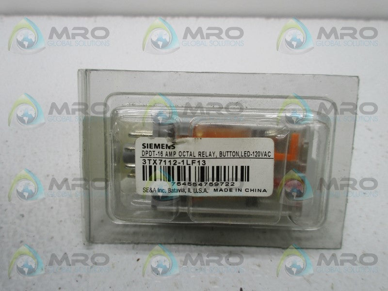 SIEMENS 3TX7112-1LF13 OCTAL RELAY BUTTON * NEW IN ORIGINAL PACKAGE *