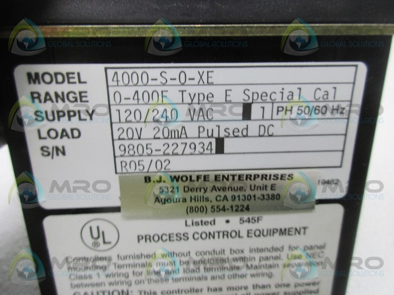 ATHENA 4000-S-0-XE TEMPERATURE CONTROLLER  NSMP